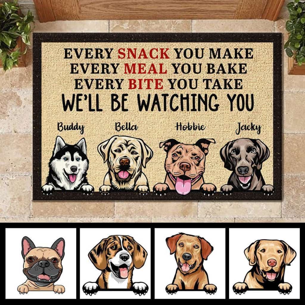 Dog - Well Be Watching You Funny Personalized Doormat Door