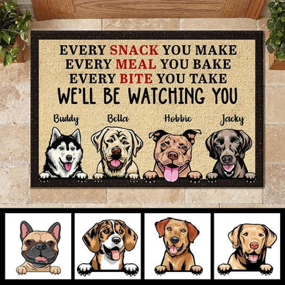 Dog - Well Be Watching You Funny Personalized Doormat Door