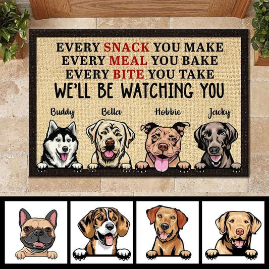 Dog - Well Be Watching You Funny Personalized Doormat Door