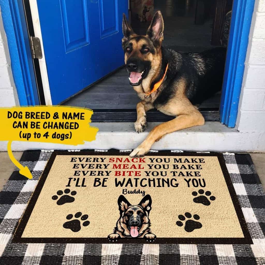 Dog - Well Be Watching You Funny Personalized Doormat Door