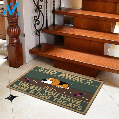 Dog Wine Doormat - Go Away - Unless You Have Wine And Dog Treats M0402 - TRHN