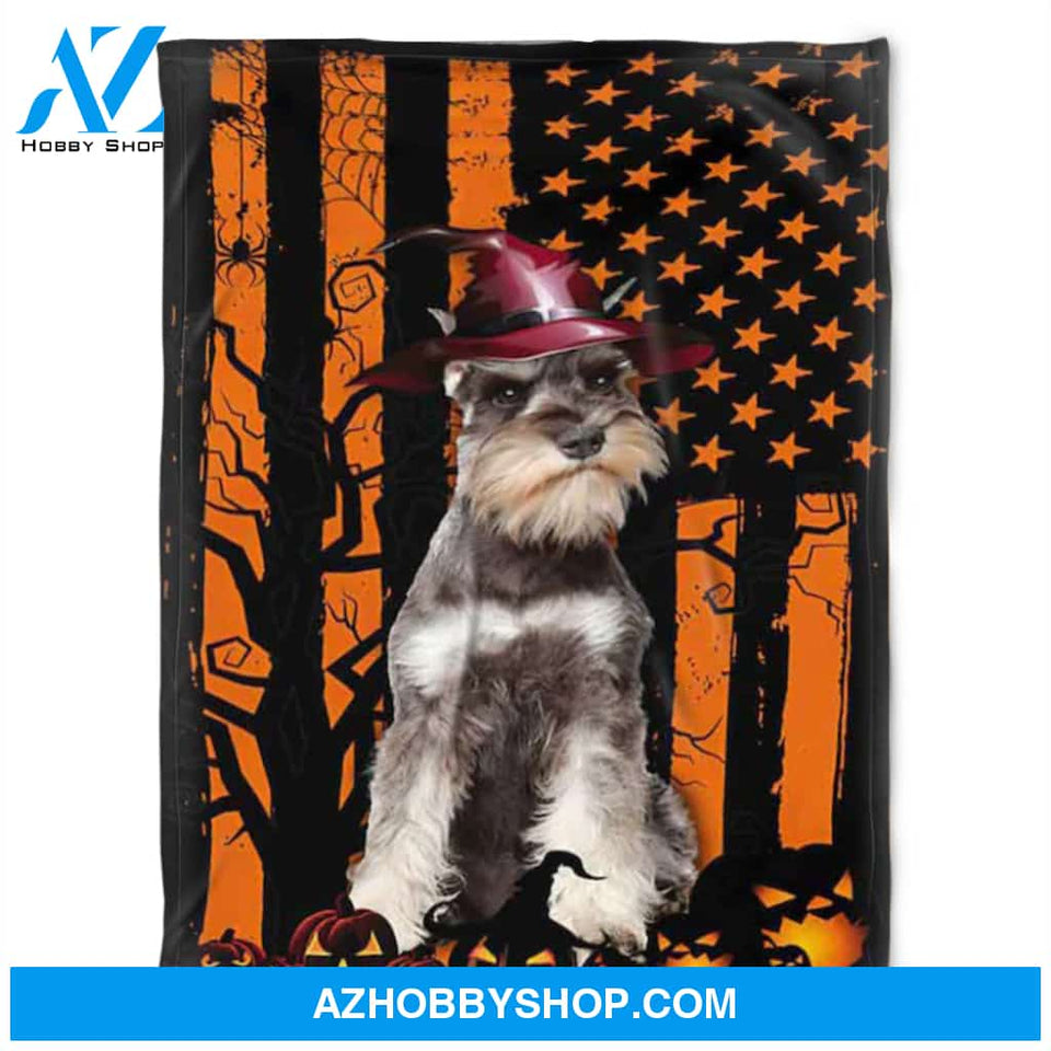 Dog Witch Blanket, Fleece Blanket, Gifts For Halloween, Birthdays, Gift Home Decor Bedding Couch Sofa Soft and Comfy Cozy