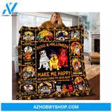 Dog Witch Blanket, Fleece Blanket, Make Me Happy Humans Make My Head Hurt,Gift Home Decor Bedding Couch Sofa Soft And Comfy Cozy