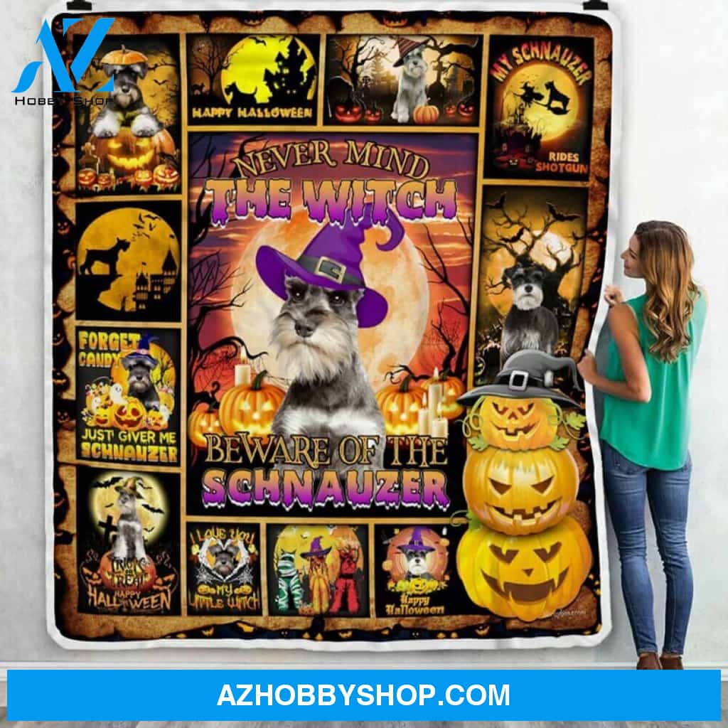 Dog Witch Blanket, Fleece Blanket , Never Mind The Witch, Gift Home Decor Bedding Couch Sofa Soft And Comfy Cozy