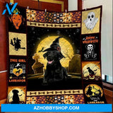 Dog Witch Blanket, Fleece Blanket, This Girl Loves Her Labrador, Gift Home Decor Bedding Couch Sofa Soft And Comfy Cozy