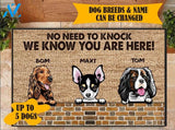 Dog Woof Woof No Need To Knock Personalized Doormat - DM005PS | Welcome Mat | House Warming Gift