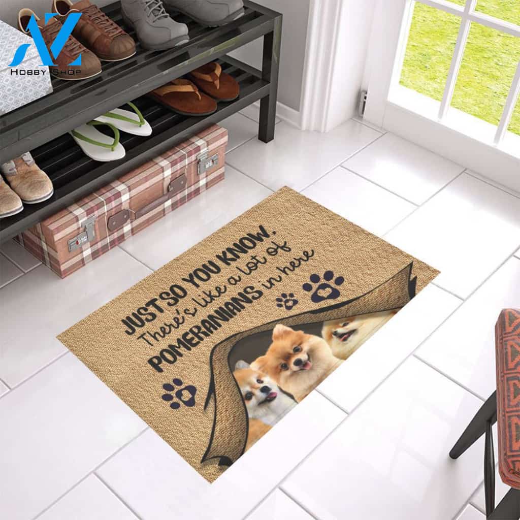 Dog - You Know Pomeranian Easy Clean Welcome DoorMat | Felt And Rubber | 40x60 cm | 45x75 cm | 60x90 cm | Colorful | DO1396