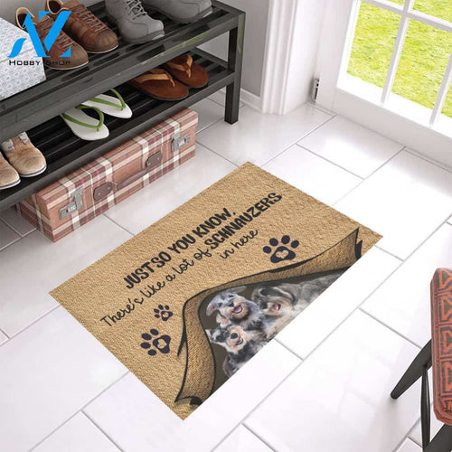 Dog - You Know Schnauzer Easy Clean Welcome DoorMat | Felt And Rubber | 40x60 cm | 45x75 cm | 60x90 cm | Colorful | DO1397