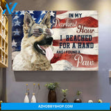 Dogger man wearing US flag glasses - In my darkest hour, I found a paw - Dog Landscape Canvas Prints, Wall Art