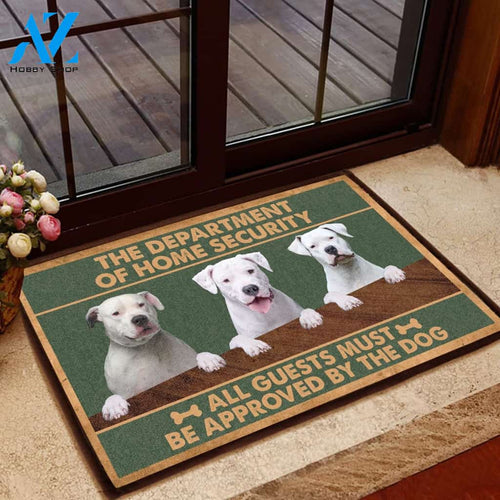 Dogo Argentino Home Security - Dog Doormat | Welcome Mat | House Warming Gift