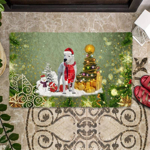 Dogo Argentinoes Merry Christmas Doormat