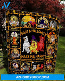 Dogs And Halloween Make Me Happy Humans Make My Head Hurt Blanket Gift For Friend Family Home Decor Bedding Couch Sofa Soft and Comfy Cozy
