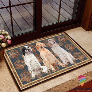 Dogs And Paws Welcome Non-Slip Rubber Backing Doormat NHD Dog Lover Gift