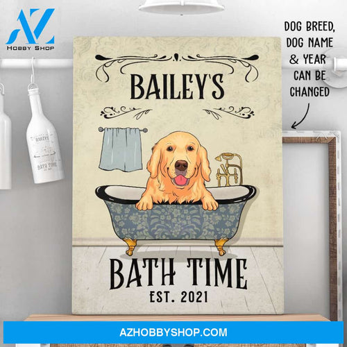 Dog's Bath Time 2 - Personalized Custom Matte Canvas