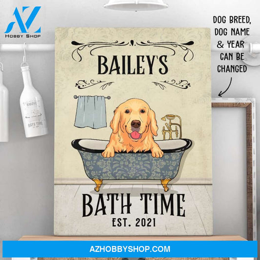 Dog's Bath Time 2 - Personalized Custom Matte Canvas