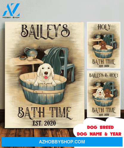 Dog's Bath Time - Personalized Custom Canvas