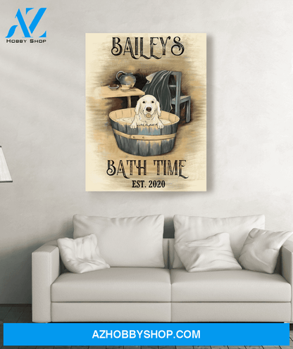 Dog's Bath Time - Personalized Custom Canvas