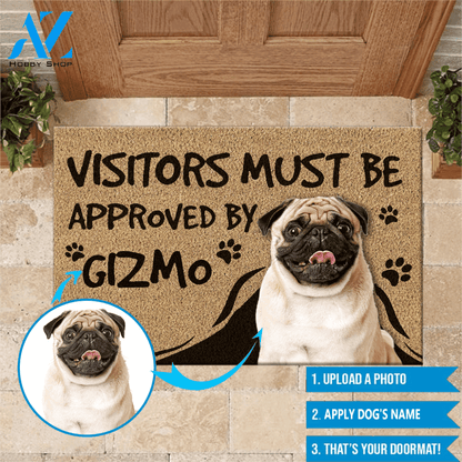 Dogs Doormat Customized Visitors Must Be Approved By Dog