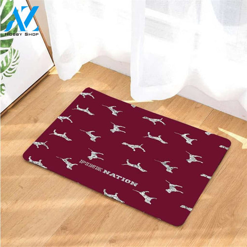 dogs pink nation dark red doormats