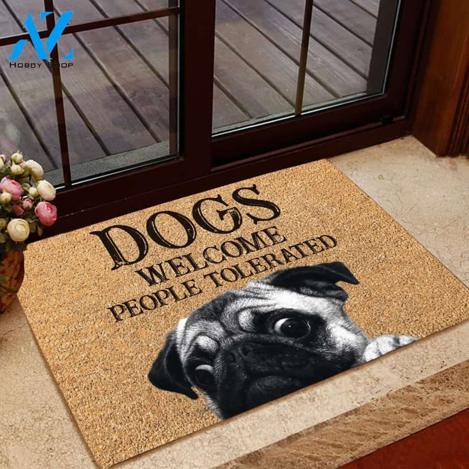 Dogs Welcome People Tolerated Doormat | Welcome Mat | House Warming Gift | Christmas Gift Decor