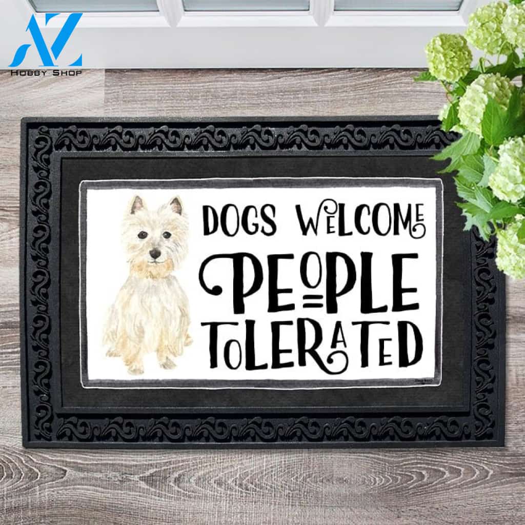 Dogs Welcome, People Tolerated Westie Doormat - 18" x 30"