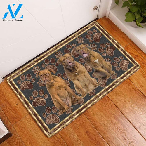 Dogue De Bordeaux Flower Paw Doormat