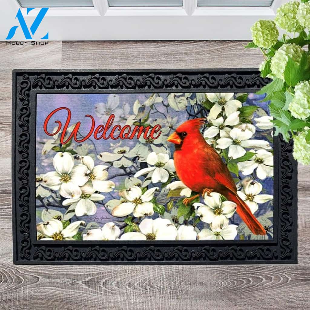 Dogwood Cardinal Doormat - 18" x 30"