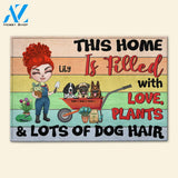 Personalized Gifts For Gardening Lover, Doll Plant Lady, This Home Is Filled With Love - Custom Doormat