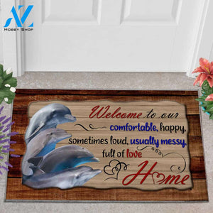 Dolphin Full Of Love Home Funny Indoor And Outdoor Doormat Warm House Gift Welcome Mat Birthday Gift For Dolphin Lovers