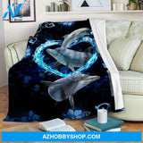 Dolphin I Love You Fleece Blanket