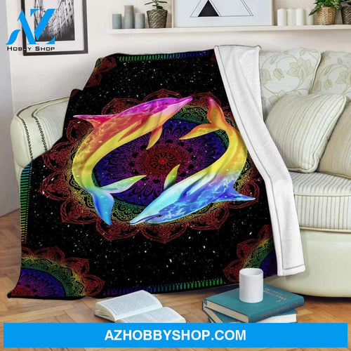 Dolphin Mandala Fleece Blanket