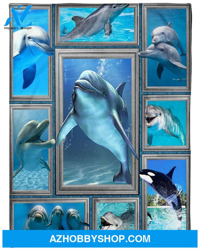 Dolphin Ocean Wildlife Blanket Gift For Dolphin Lovers Birthday Gift Home Decor Bedding Couch Sofa Soft and Comfy Cozy