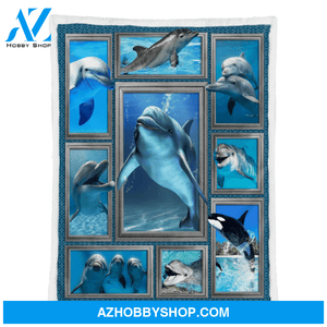 Dolphin Ocean Wildlife Blanket Gift For Dolphin Lovers Birthday Gift Home Decor Bedding Couch Sofa Soft and Comfy Cozy