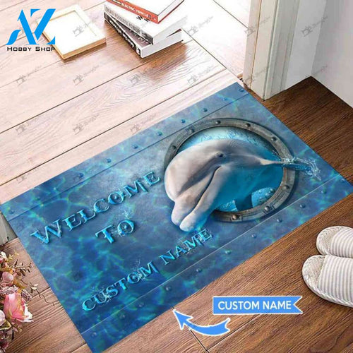 Dolphin Welcome To Our Place Custom Doormat