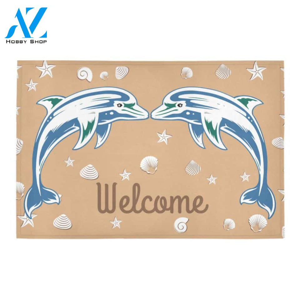 Dolphin Welcome Wildlife Funny Indoor And Outdoor Doormat Warm House Gift Welcome Mat Funny Birthday Gift For Dolphin Lovers