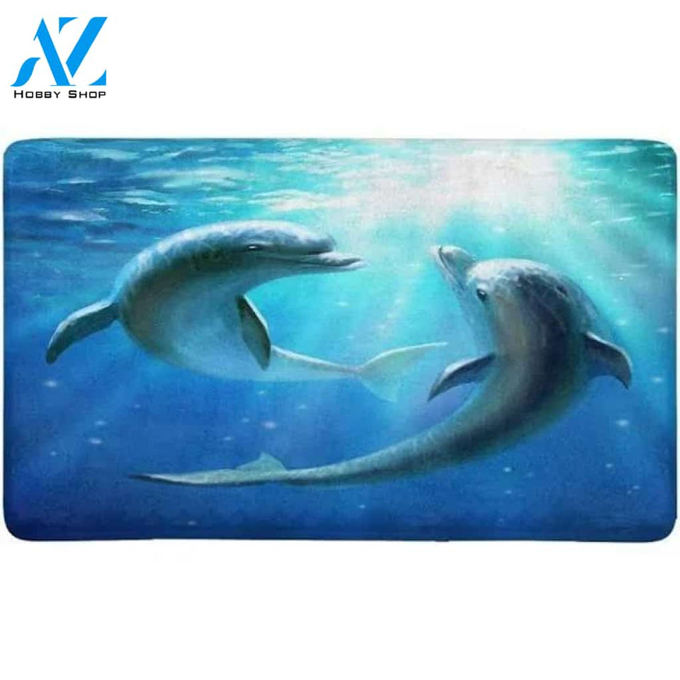 Dolphins Doormat Non Slip Indoor/Outdoor Doormat Floor Mat Entrance Rug