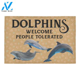 Dolphins Welcome People Tolerated Printed Doormat Home Decor Gift