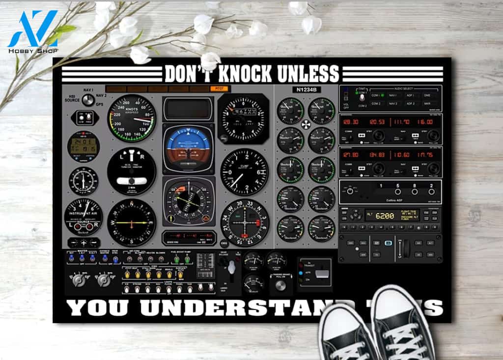 Don t Knock Unless You Understand Aircraft Dashboard Funny Indoor And Outdoor Doormat Warm House Gift Welcome Mat Gift For Pilot