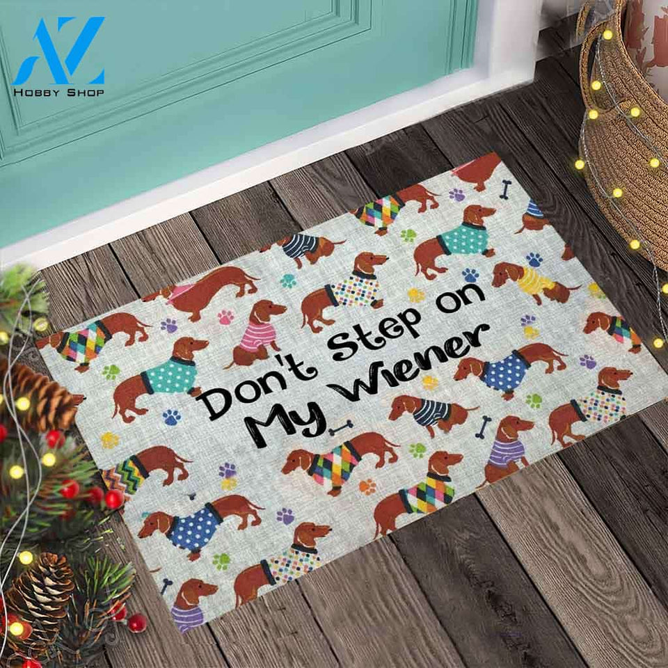 Don t Step on My Wiener Dachshund Doormat Cute Indoor And Outdoor Doormat Warm House Gift Welcome Mat Gift For Dachshund Lover Family Friend