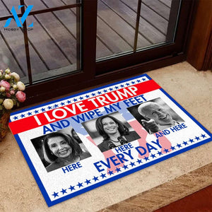 Donald Trump Doormat I Love Trump and Wipe My Feet Everyday Doormat