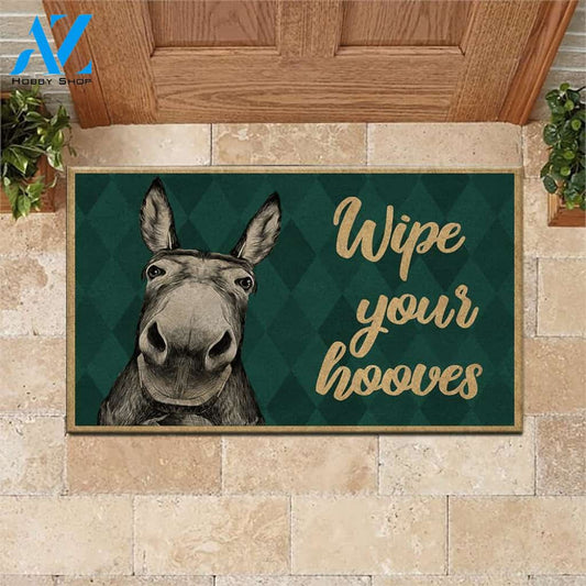 Donkey Doormat Wipe Your Hooves | Welcome Mat | House Warming Gift | Christmas Gift Decor