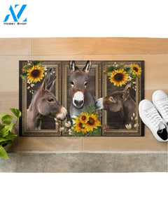 Donkey Lovely Sunflowers Indoor And Outdoor Doormat Gift For Donkey Lovers Birthday Gift Decor Warm House Gift Welcome Mat
