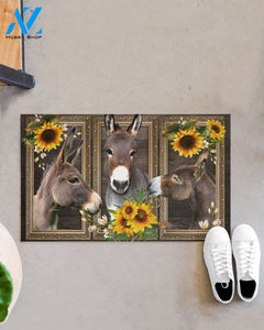 Donkey Lovely Sunflowers Indoor And Outdoor Doormat Gift For Donkey Lovers Birthday Gift Decor Warm House Gift Welcome Mat