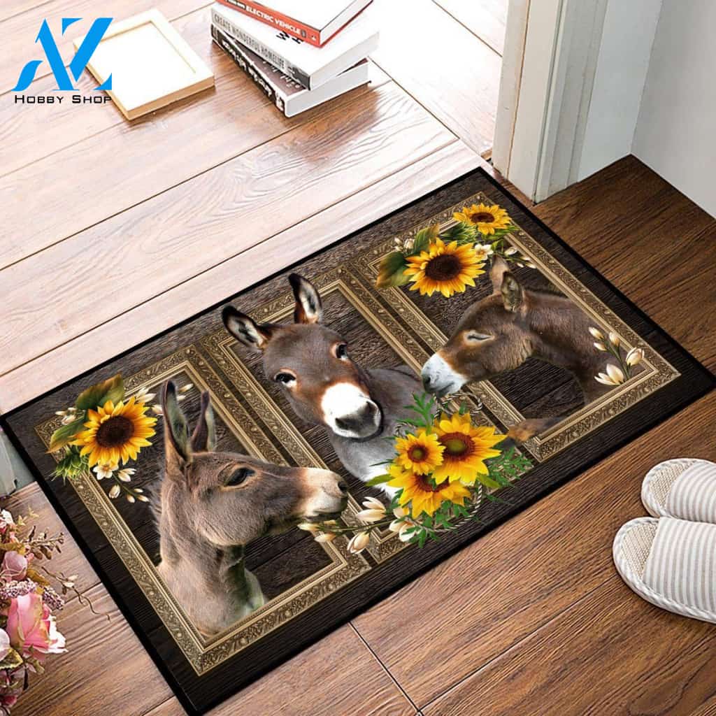 Donkey Lovely sunflowers gift for you | Welcome Mat | House Warming Gift