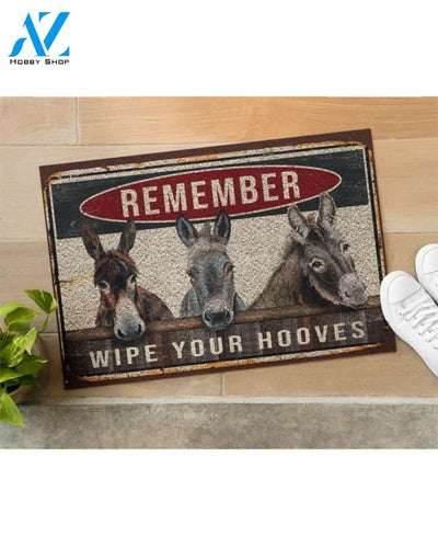 Donkey Wipe Your Hooves Vintage Funny Indoor And Outdoor Doormat Warm House Gift Welcome Mat Birthday Gift For Donkey Lovers Farm Farmer