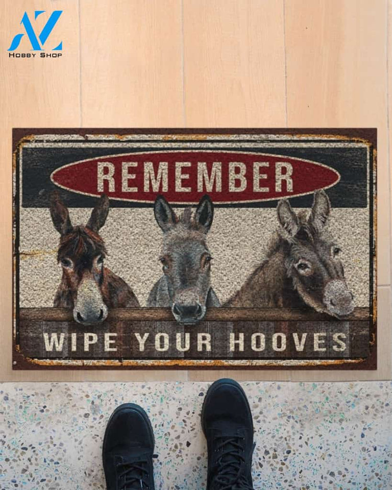 Donkey Wipe Your Hooves Vintage Funny Indoor And Outdoor Doormat Warm House Gift Welcome Mat Birthday Gift For Donkey Lovers Farm Farmer