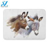 Donkeys Couple White Gray Indoor and Outdoor Doormat Welcome Mat House Warming Gift Home Decor Funny Doormat Gift Idea