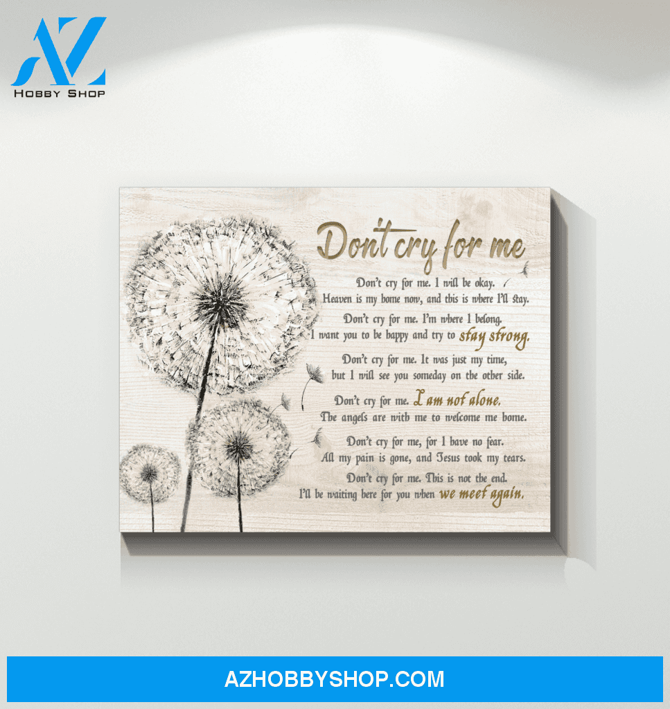 Don't Cry For Me Poster Canvas Wall Decor Visual Art