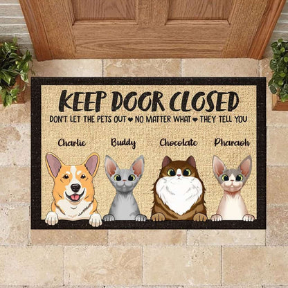 Dont Let The Pets Out - Funny Personalized Doormat Door
