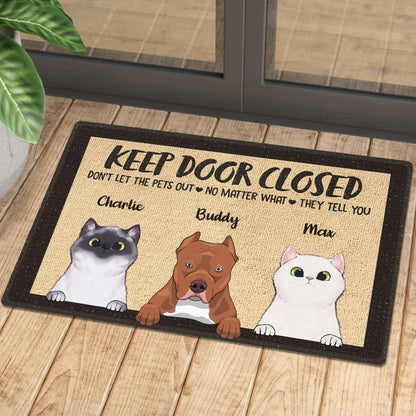 Dont Let The Pets Out - Funny Personalized Doormat Door